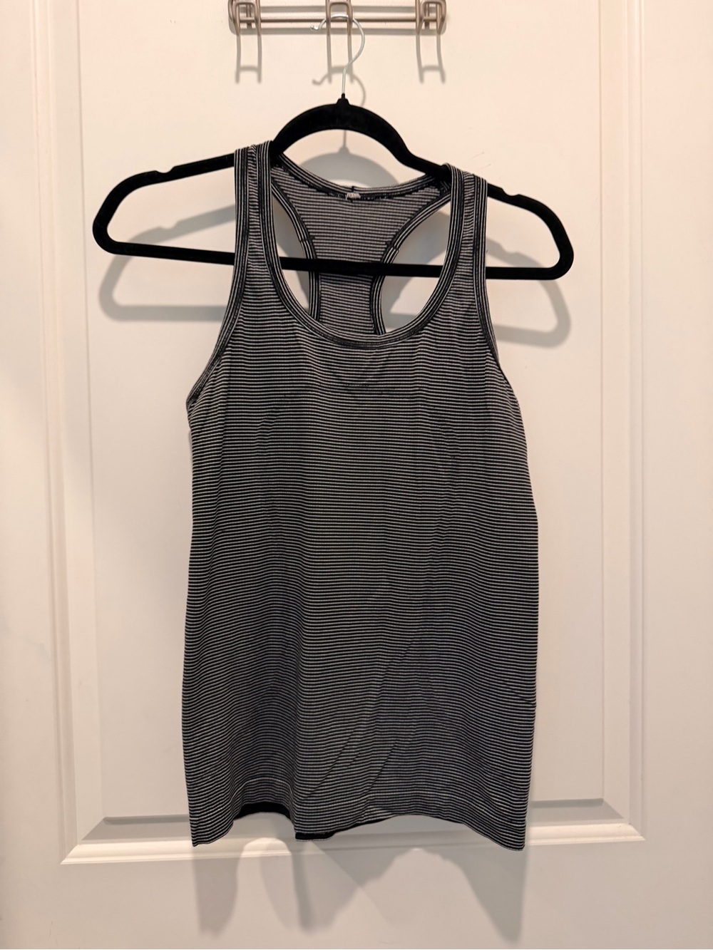Lululemon Black and White
Striped Swiftly Tech Racerback Tank Top Size S